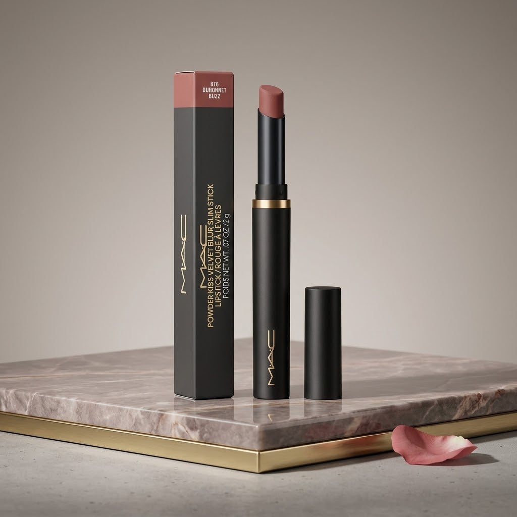 MAC Powder Kiss Velvet Blur Slim Lipstick 2g - 878 Dubonnet Buzz